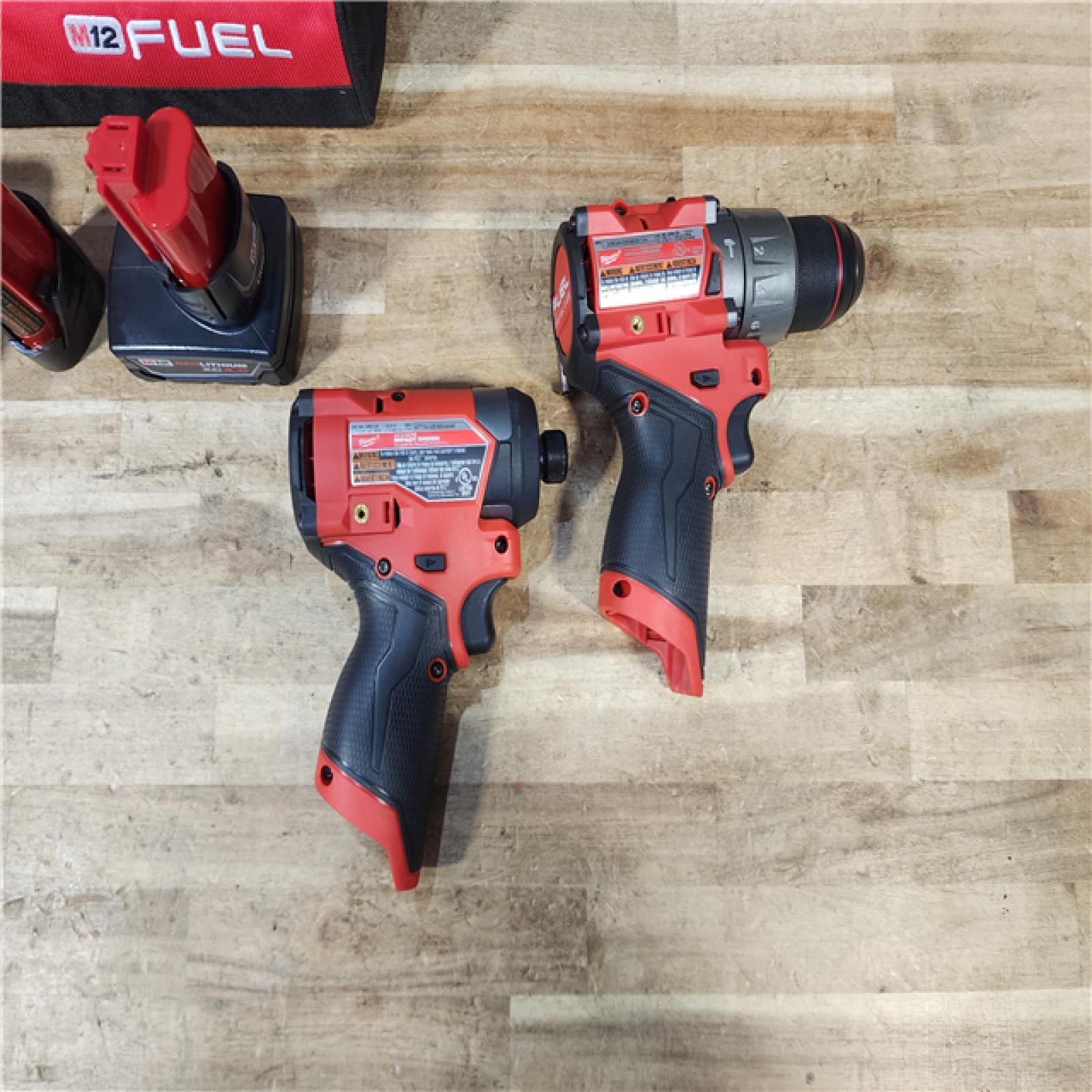 HOUSTON LOCATION - AS - IS Milwaukee FUEL 12-Volt Lithium-Ion Brushless Cordless Hammer Drill and Impact Driver Combo Kit