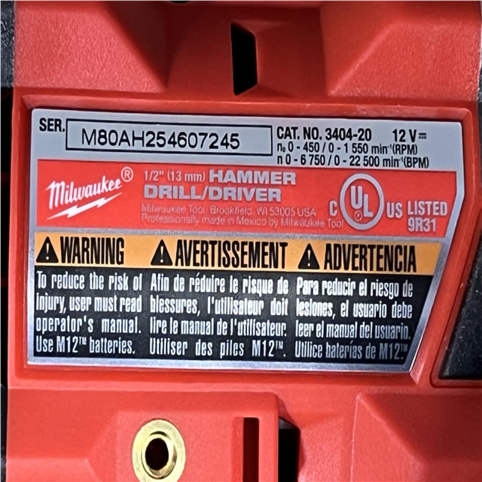 Houston Location AS-IS Milwaukee FUEL 12V Lithium-Ion Brushless Cordless 1/2 in. Hammer Drill (Tool-Only)