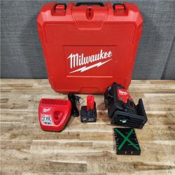 HOUSTON LOCATION - AS - IS Milwaukee 12-Volt Lithium-Ion Cordless Green 250 ft. 3-Plane Laser Level Kit