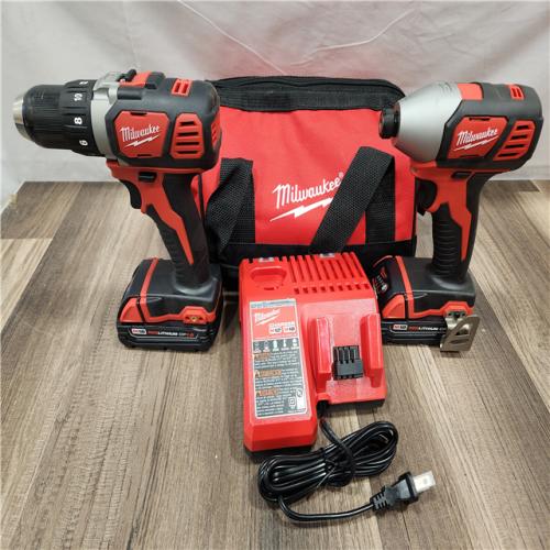 AS-IS- Milwaukee 18V Cordless Brushed 2-Tool Drill/Driver and Impact Driver Kit