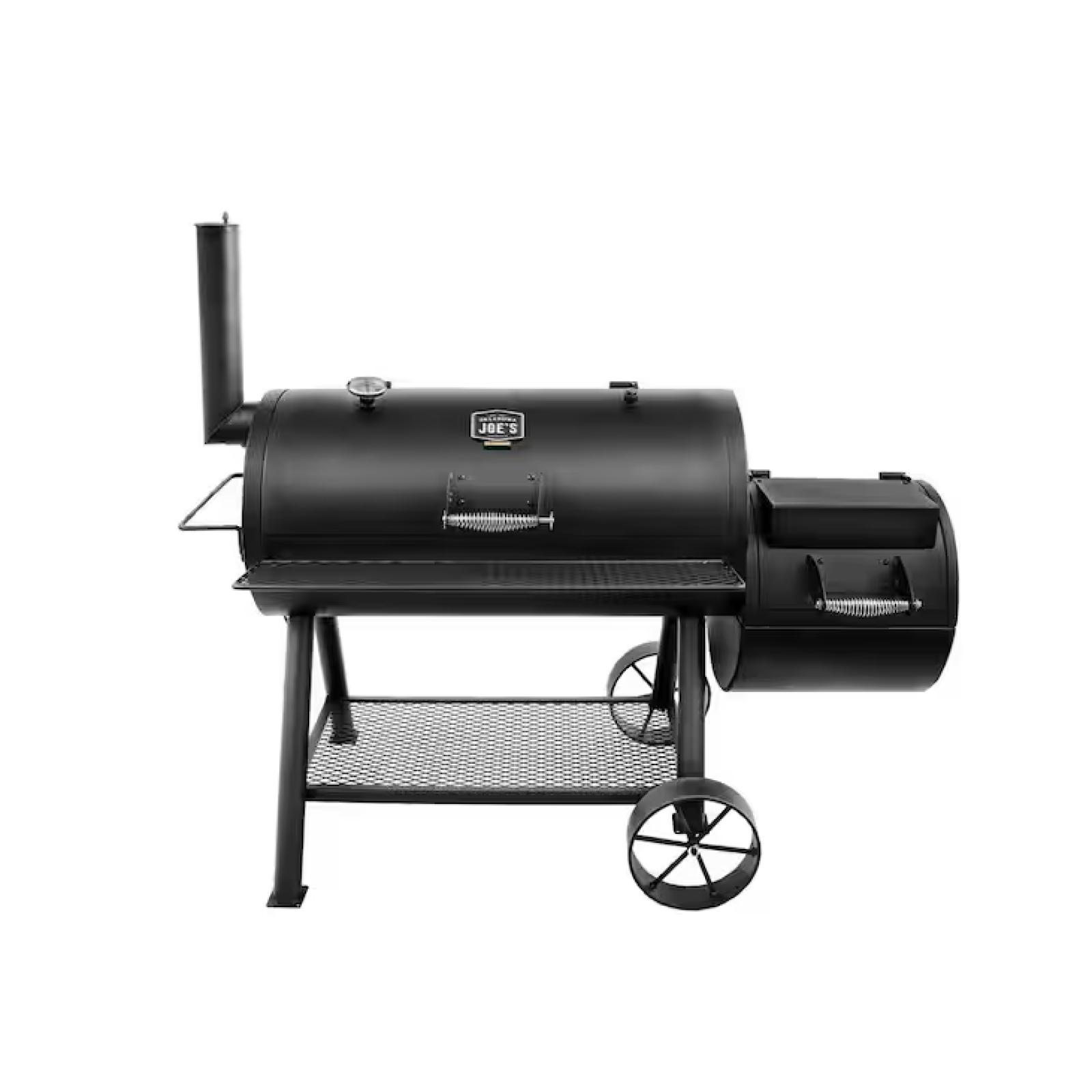 DALLAS LOCATION - OKLAHOMA JOE'S Longhorn Offset Charcoal Smoker and Grill with 1060 sq. in. Cooking Area in Black