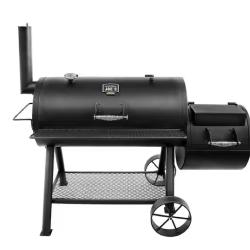 DALLAS LOCATION - OKLAHOMA JOE'S Longhorn Offset Charcoal Smoker and Grill with 1060 sq. in. Cooking Area in Black