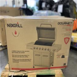 DALLAS LOCATION - Nexgrill Gourmet Pro 6-Burner Stainless Steel Propane Gas Grill with Searing Side Burner and Griddle Max Insert