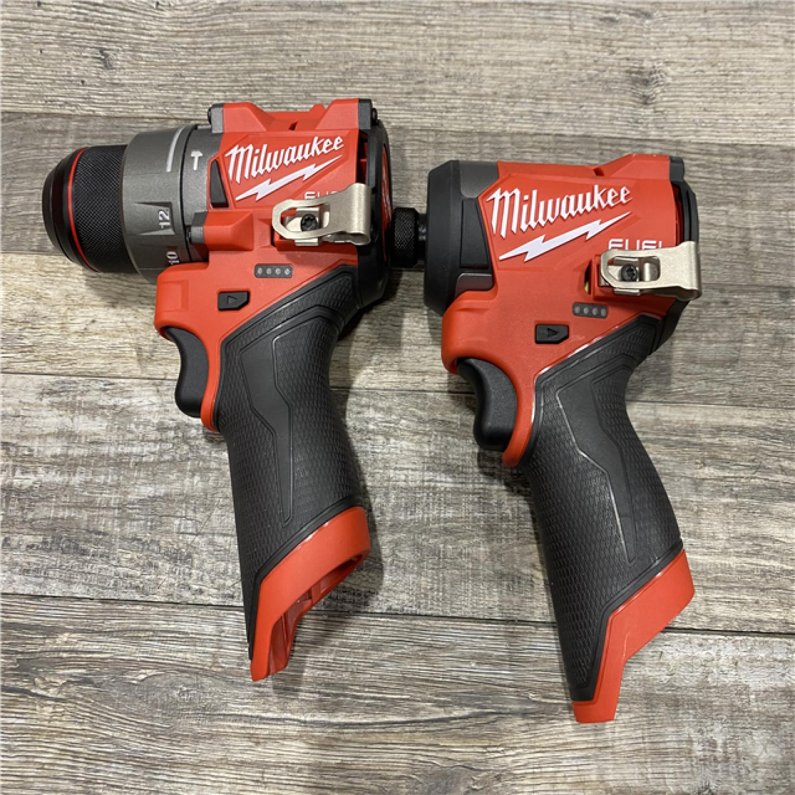AS-IS Milwaukee FUEL 12-Volt Lithium-Ion Brushless Cordless Hammer Drill and Impact Driver Combo Kit