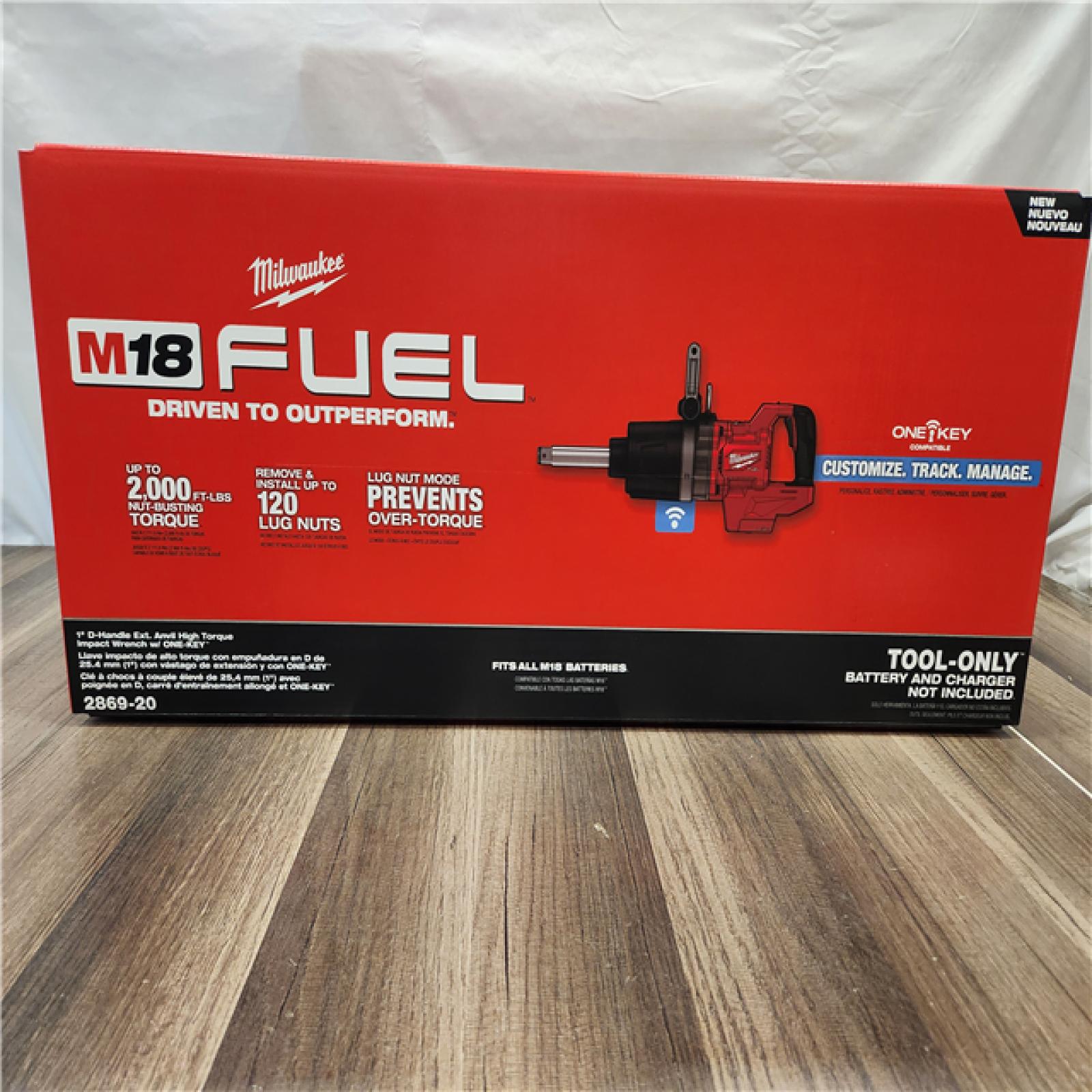 NEW- Milwaukee M18 FUEL 18V Lithium-Ion Brushless Cordless 1 in. Impact Wrench Extended Reach D-Handle (Tool-Only)