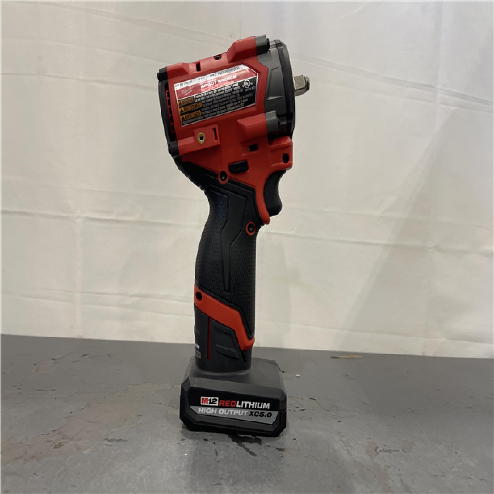 AS-IS - Milwaukee M12 FUEL 12V Li-Ion Brushless Cordless Stubby 3/8 in. Impact Wrench Kit