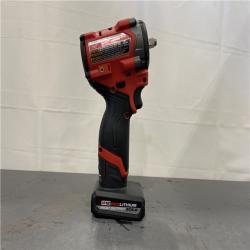 AS-IS - Milwaukee M12 FUEL 12V Li-Ion Brushless Cordless Stubby 3/8 in. Impact Wrench Kit