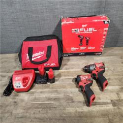 HOUSTON LOCATION - AS-IS Milwaukee 3497-22 12V Brushless Hammer Drill and Impact Driver Combo Kit