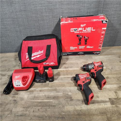 HOUSTON LOCATION - AS-IS Milwaukee 3497-22 12V Brushless Hammer Drill and Impact Driver Combo Kit