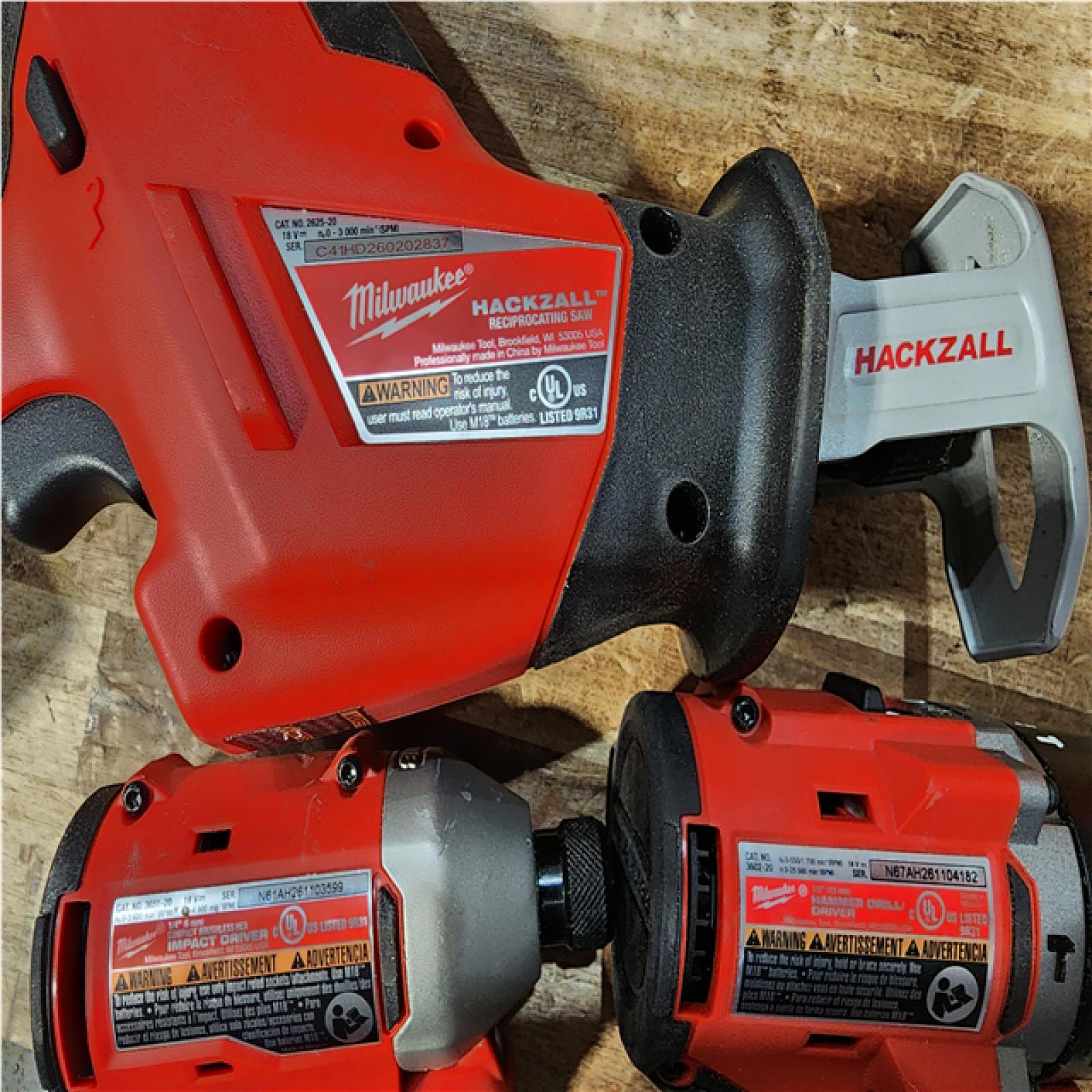 Houston Location AS-IS Milwaukee M18 Cordless Brushless 4 Tool Combo Kit