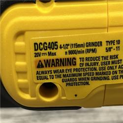 AS-IS DEWALT 20V MAX XR Cordless Brushless 4.5 in. Slide Switch Small Angle Grinder with Kickback Brake (Tool Only)