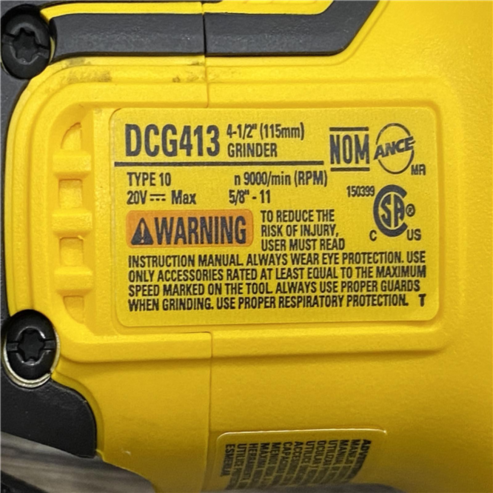AS-IS DEWALT 20-Volt MAX XR Lithium-Ion Cordless Brushless 4-1/2 in. Paddle Switch Small Angle Grinder w/ Kickback Brake (Tool-Only)