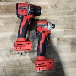 HOUSTON LOCATION - AS-IS Milwaukee M18 18V Lithium-Ion Brushless Cordless Compact Drill/Impact Combo Kit (2-Tool) W/(2) 2.0 Ah Batteries  Charger & Bag