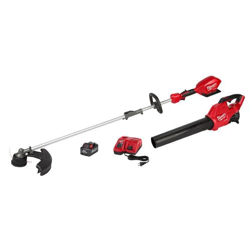 Houston Location - As-IS Milwaukee 3000-21 M18 FUEL Trimmer and Blower Combo Kit 5A Battery and Charger - Appears IN LIKE NEW Condition