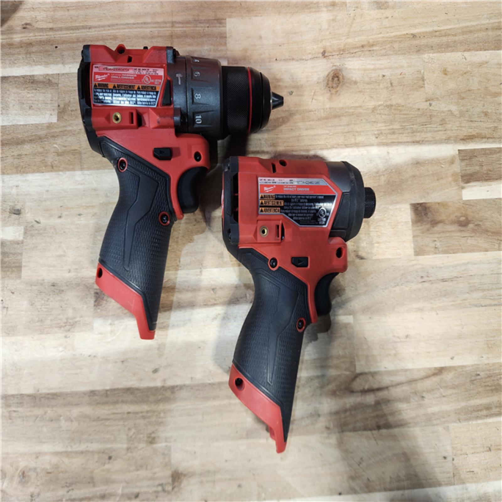 HOUSTON LOCATION - AS-IS Milwaukee FUEL 12-Volt Lithium-Ion Brushless Cordless Hammer Drill and Impact Driver Combo Kit