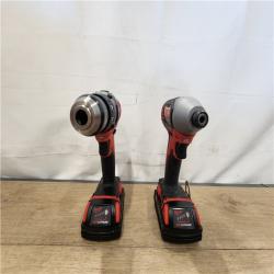 AS-IS- Milwaukee  18V Lithium-Ion Cordless Drill Driver/Impact Driver Combo Kit