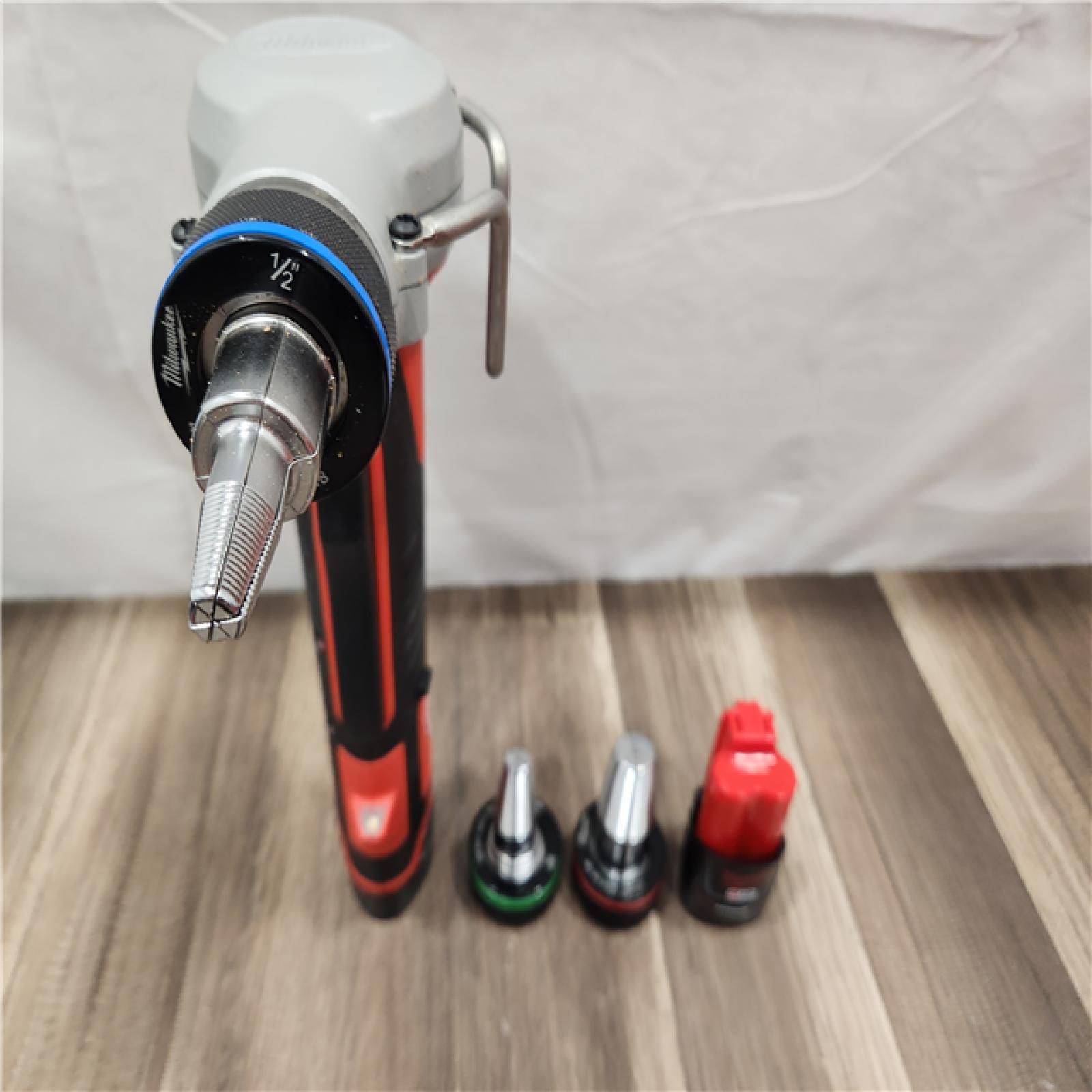 AS-IS- Milwaukee M12 12V Lithium-Ion Cordless PEX Expansion Tool Kit with (2) 1.5 Ah Batteries  (3) Expansion Heads and Hard Case