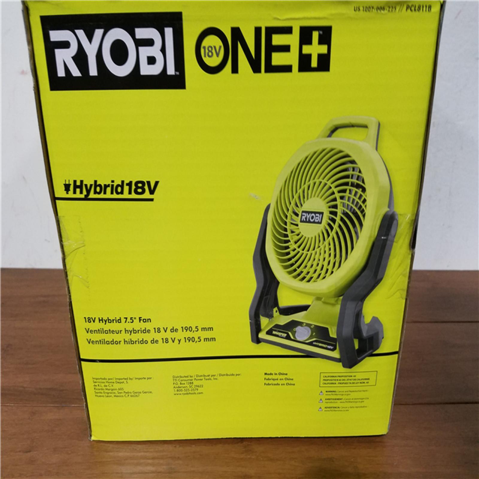 California NEW Ryobi Plus+ 18V Hybrid 7.5 Fan (Tool Only)
