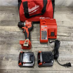 AS-IS Milwaukee 18V Lithium-Ion Brushless Cordless 1/2 in. Compact Drill/Driver Kit