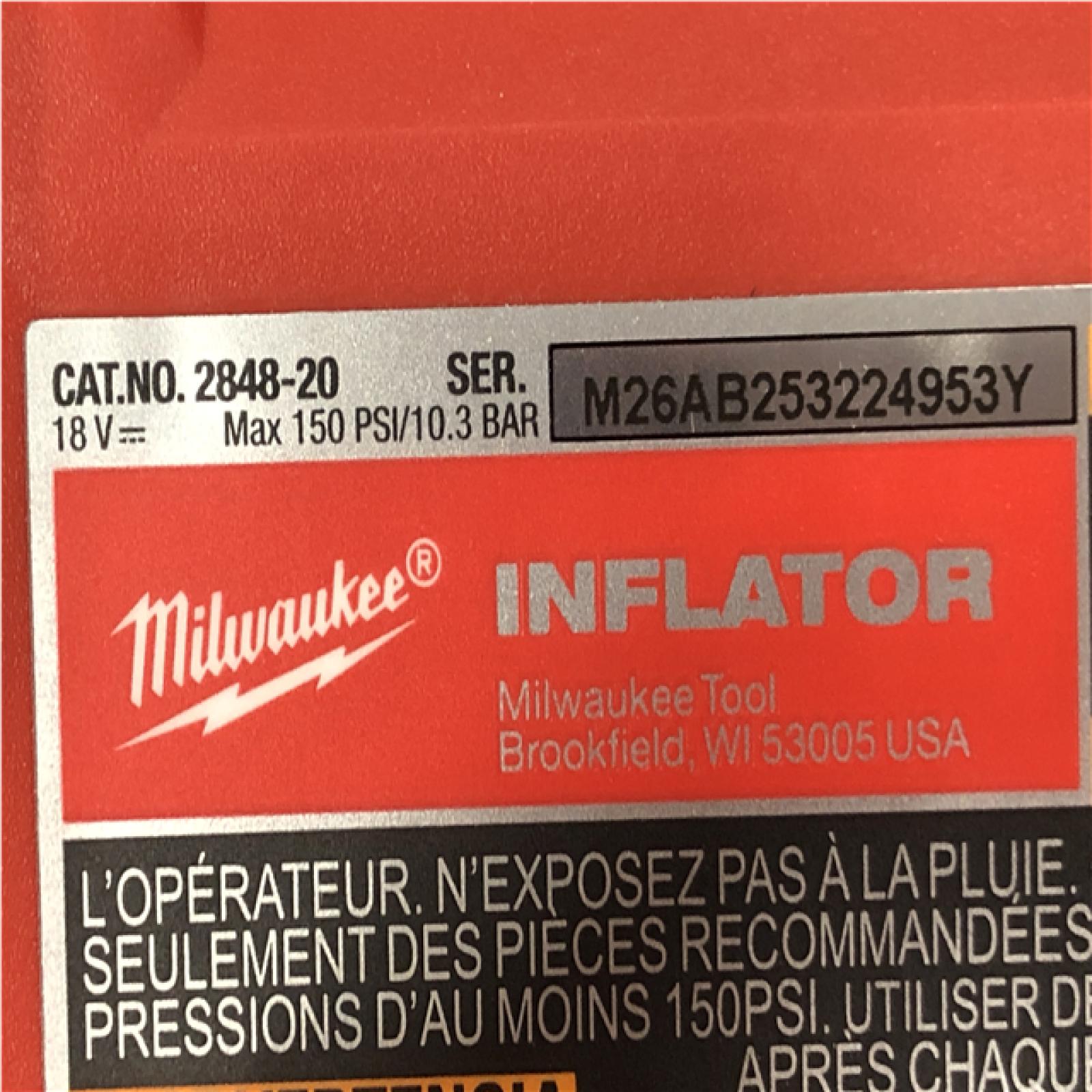AS-IS Milwaukee 18-Volt Lithium-Ion Cordless Electric Portable Inflator (Tool-Only)