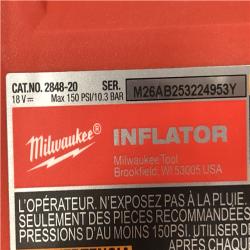 AS-IS Milwaukee 18-Volt Lithium-Ion Cordless Electric Portable Inflator (Tool-Only)
