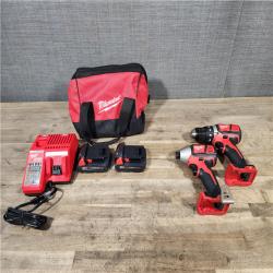 HOUSTON LOCATION - AS-IS Milwaukee 18V Cordless Brushed 2-Tool Drill/Driver and Impact Driver Kit