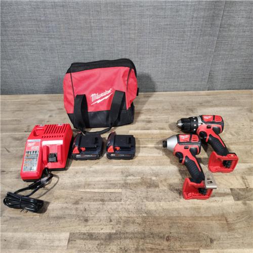 HOUSTON LOCATION - AS-IS Milwaukee 18V Cordless Brushed 2-Tool Drill/Driver and Impact Driver Kit