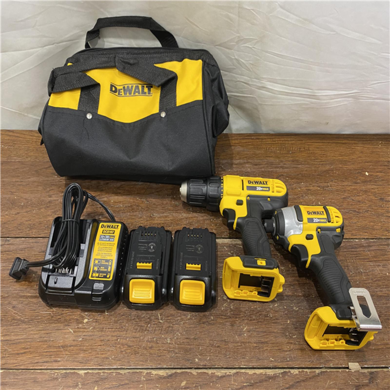 AS-IS DeWALT 20V MAX Cordless Drill Driver/Impact Driver Combo Kit 1.3 Ah Lithium Ion