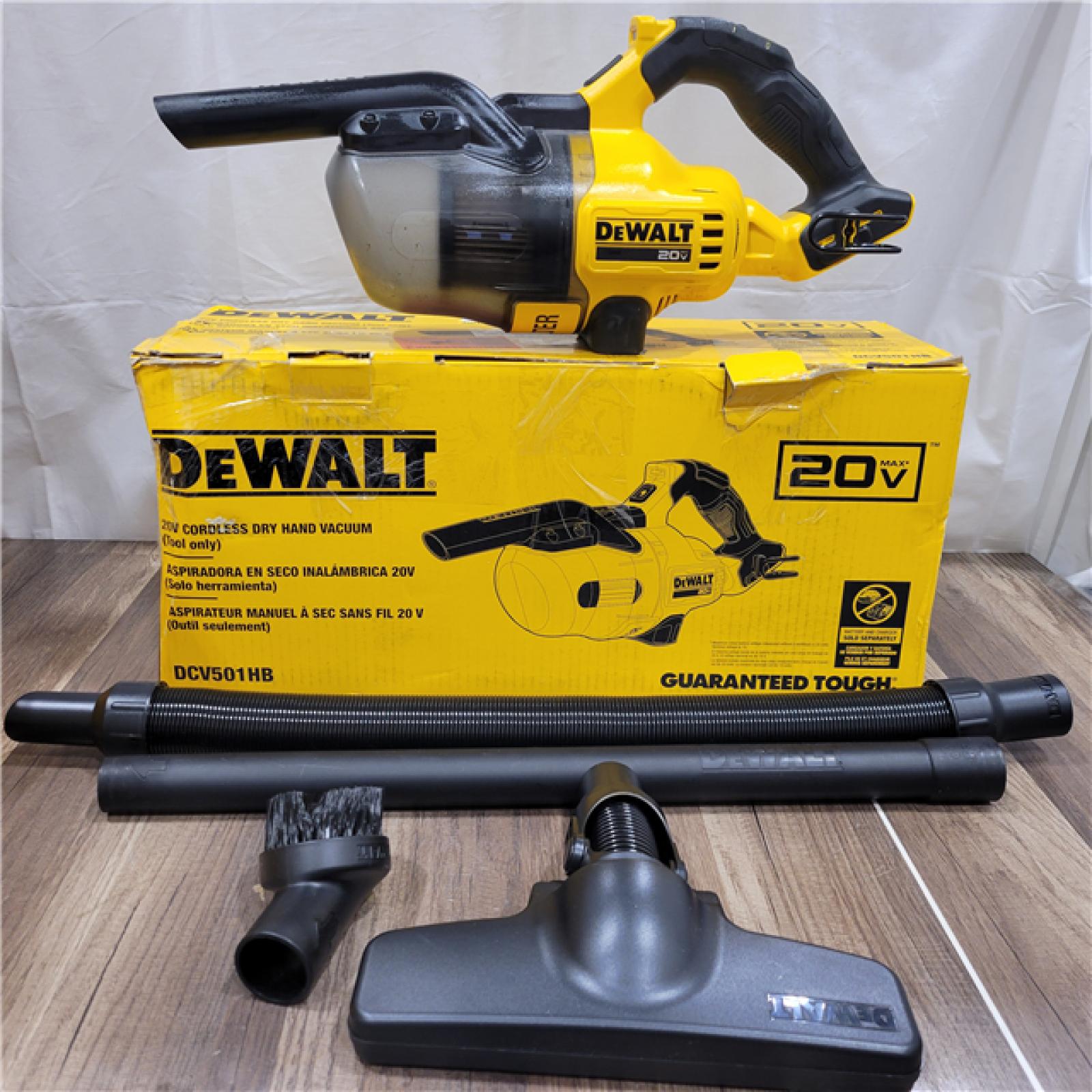 AS-IS DEWALT 20V Lithium-Ion Cordless Dry Hand Vacuum kit  (Tool Only)