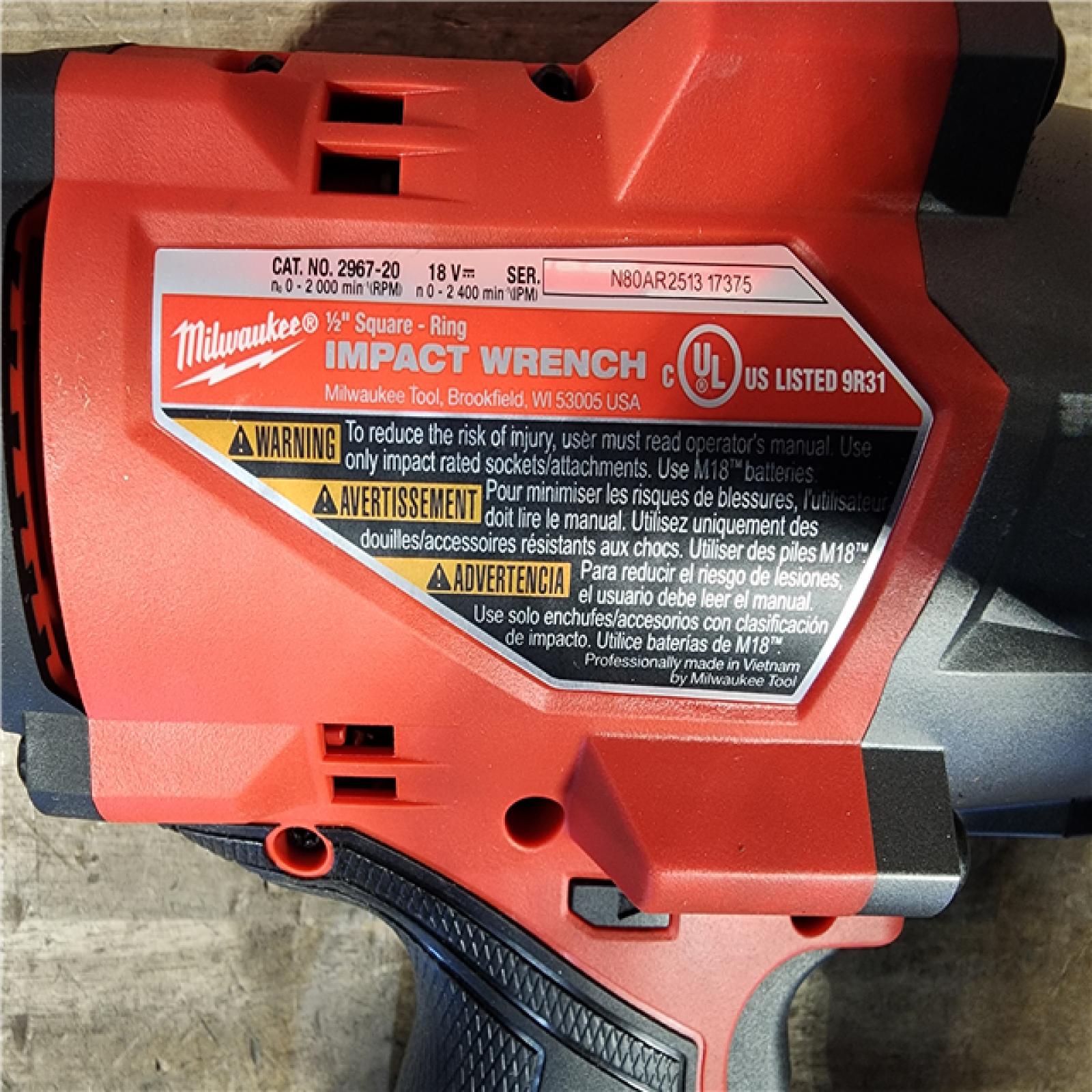 HOUSTON LOCATION - AS-IS Milwaukee M18 FUEL 18V Lithium-Ion Brushless Cordless 1/2 in. Impact Wrench with Friction Ring (Tool-Only)