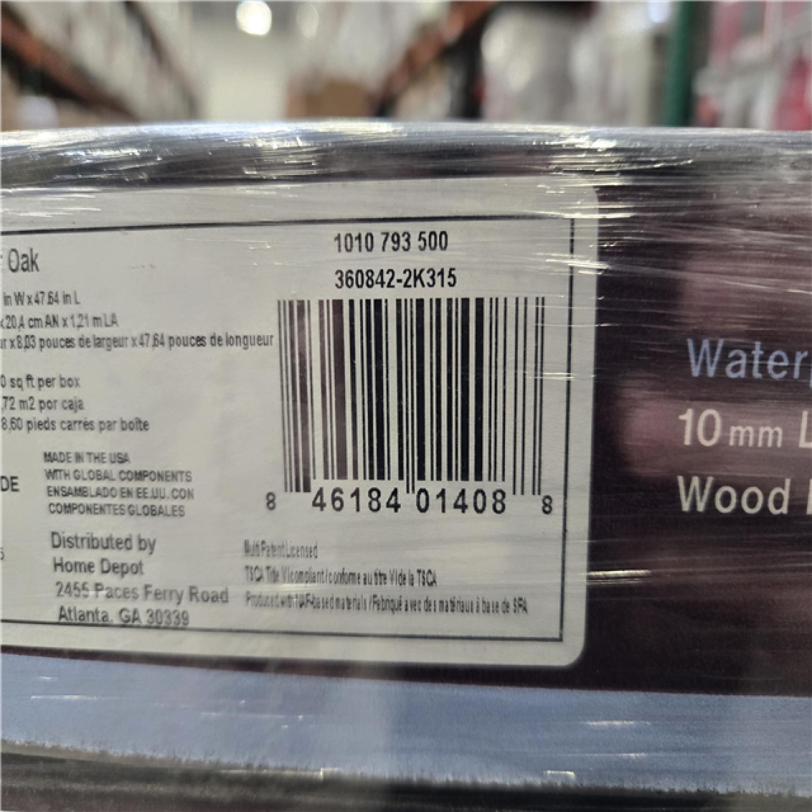 DALLAS LOCATION- Home Decorators Collection Rockwater Oak 10mm T X 8in W Waterproof Laminate Flooring PALLET (30 CASES)