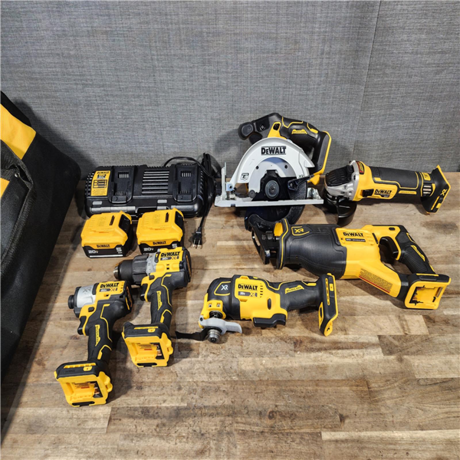 HOUSTON LOCATION - AS-IS DEWALT 20-Volt XR Lithium-Ion 6-Tool Cordless Combo Kit with (2) 5.0 Ah Battery Packs and Charger