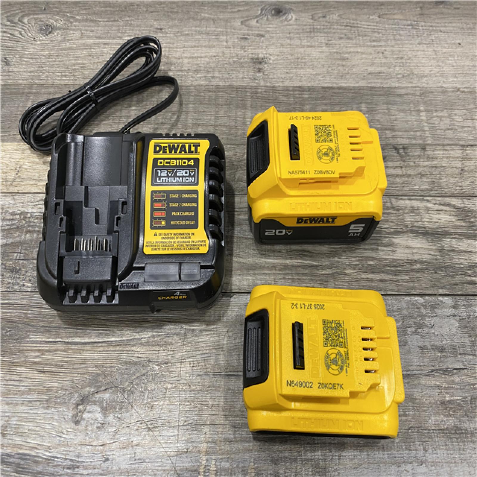 AS-IS DEWALT 20V MAX Lithium-Ion Battery Kit with 5.0Ah and 2.0Ah Battery and Charger