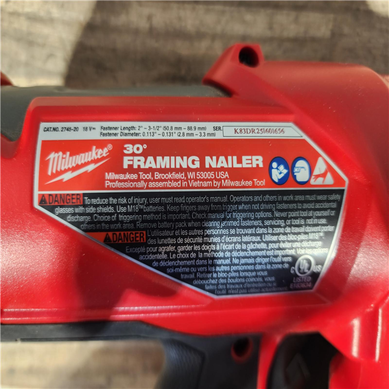 HOUSTON LOCATION - AS-IS M18 FUEL 3-1/2 in. 18-Volt 30-Degree Lithium-Ion Brushless Cordless Framing Nailer (Tool-Only)