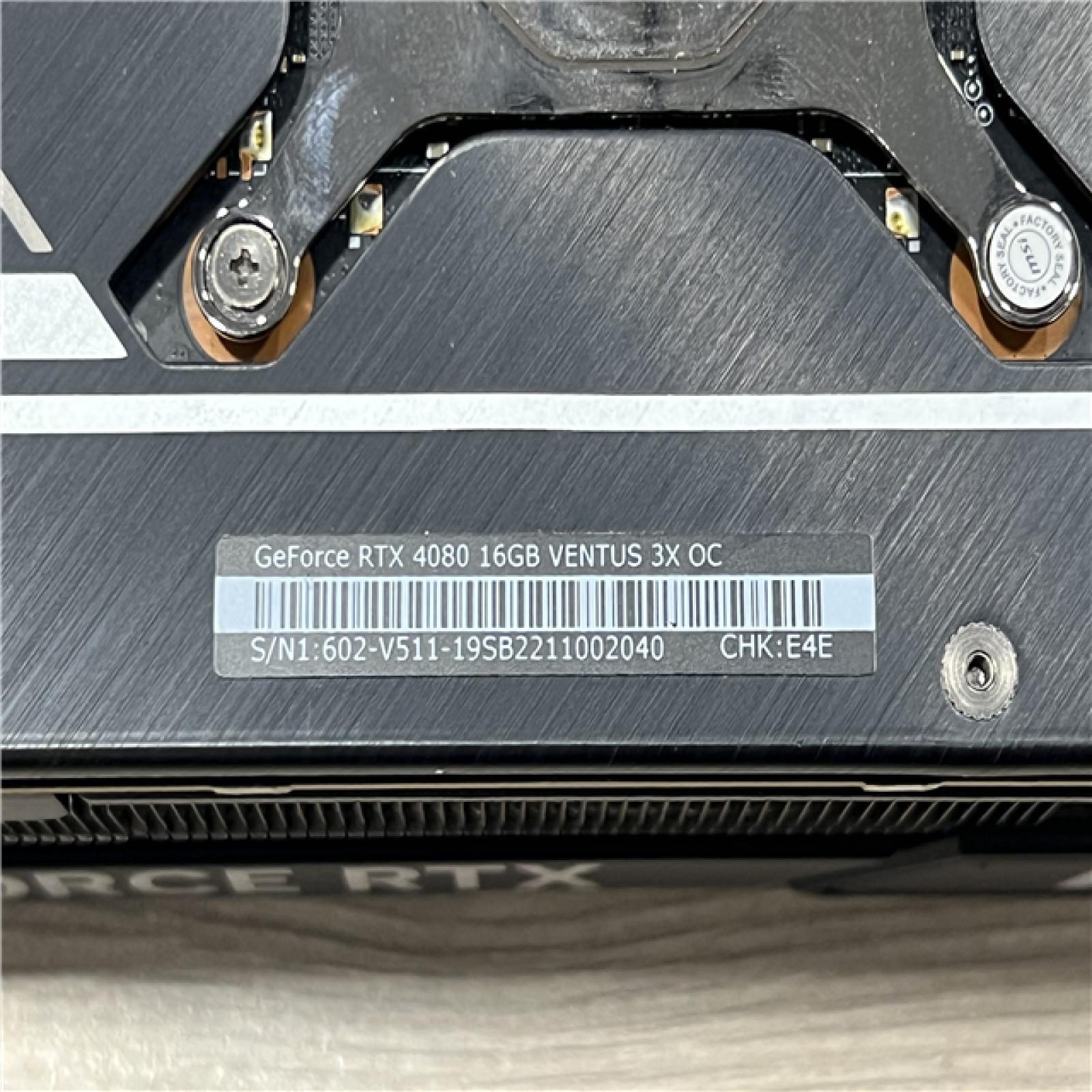 AS-IS MSI Gaming GeForce RTX 4080 16GB Ventus 3X OC GDRR6X Tri-Frozr 3 Graphics Card