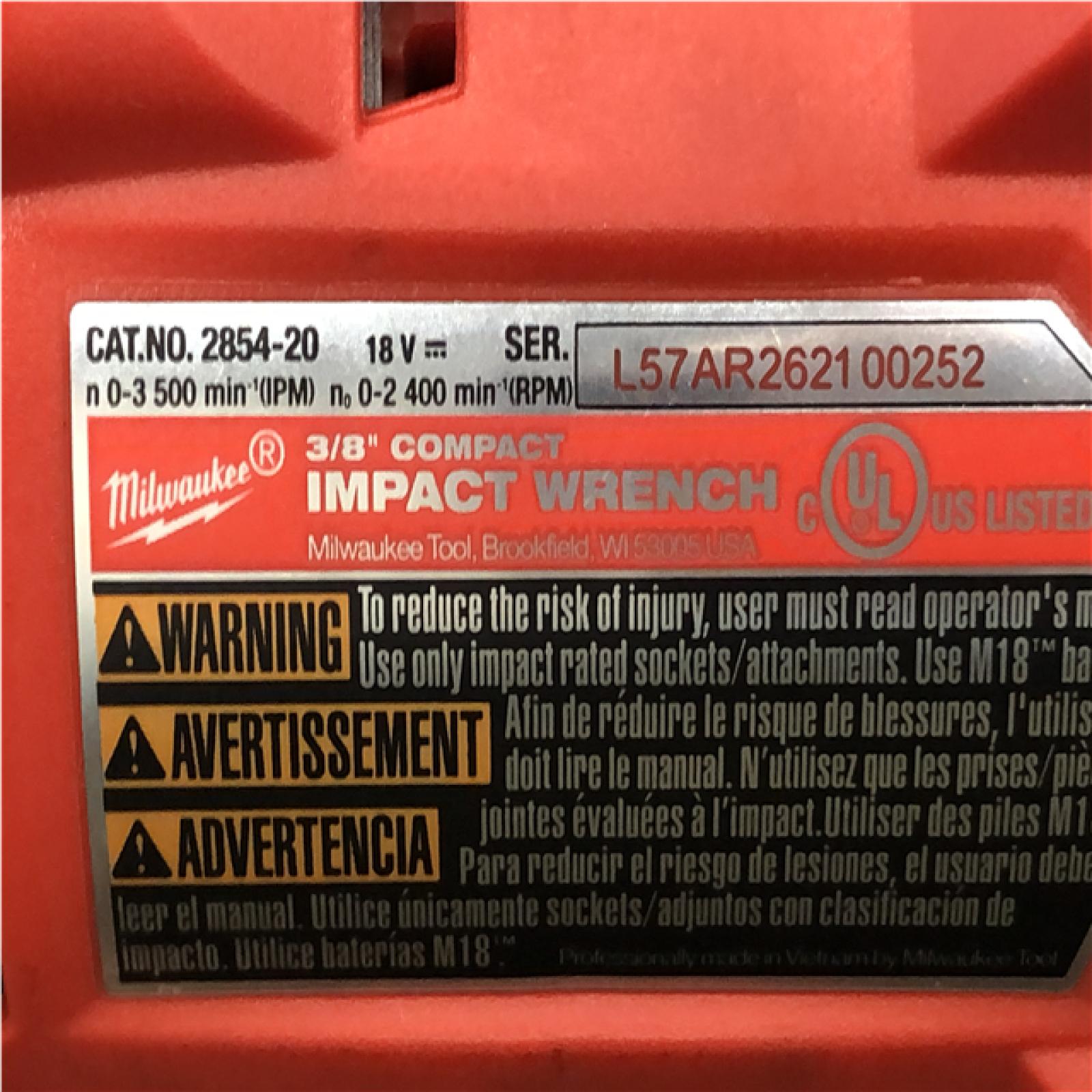 AS-IS Milwaukee FUEL GEN-3 18V Lithium-Ion Brushless Cordless 3/8 in. Compact Impact Wrench with Friction Ring (Tool-Only)