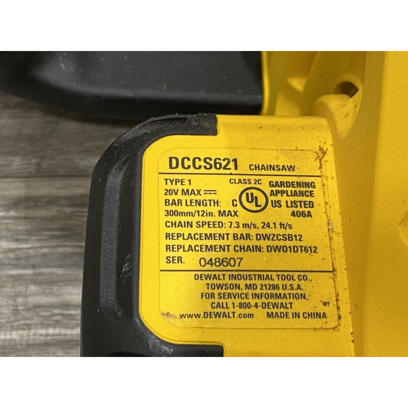 AS-IS DEWALT 20V MAX 12 in. Cordless Battery Powered Chainsaw (Tool Only)