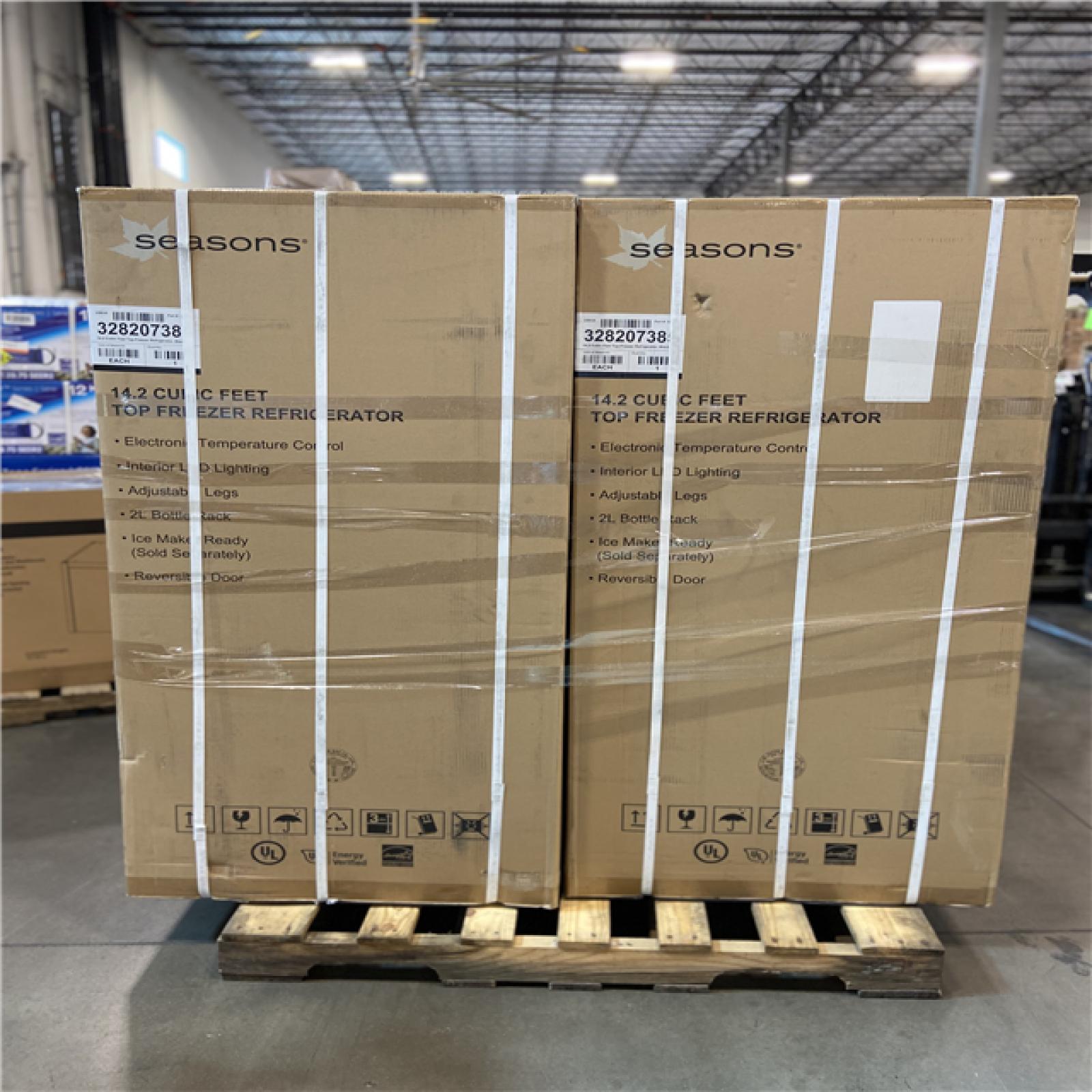 DALLAS LOCATION -Seasons ENERGY STAR 14.2 Cu. Ft. Top Freezer Refrigerator (2 UNITS)