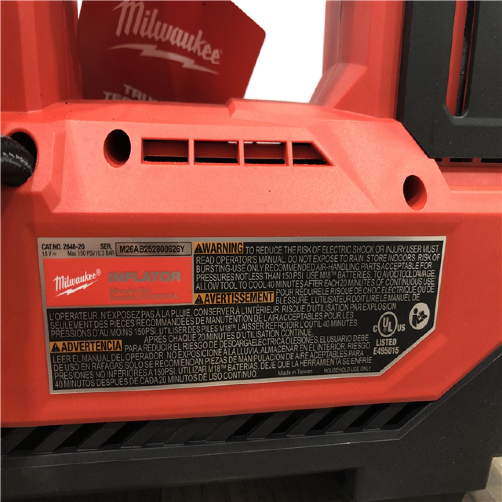 AS-IS Milwaukee 18-Volt Lithium-Ion Cordless Electric Portable Inflator (Tool-Only)