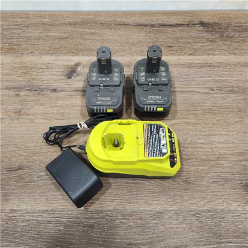 AS-IS RYOBI PSK006 18V ONE+ Lithium-Ion 4.0 Ah Battery (2-Pack) and Charger Kit