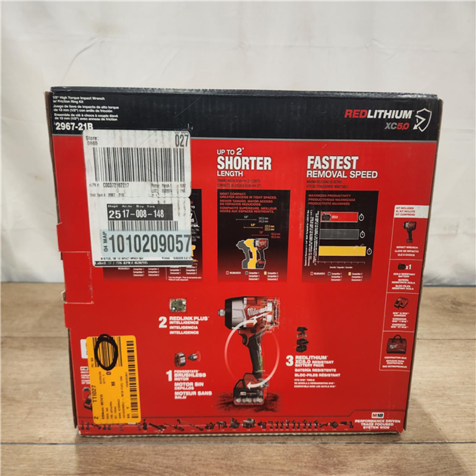 NEW- Milwaukee  FUEL 18V Lithium-Ion Brushless Cordless 1/2 in. Impact Wrench w/Friction Ring Kit