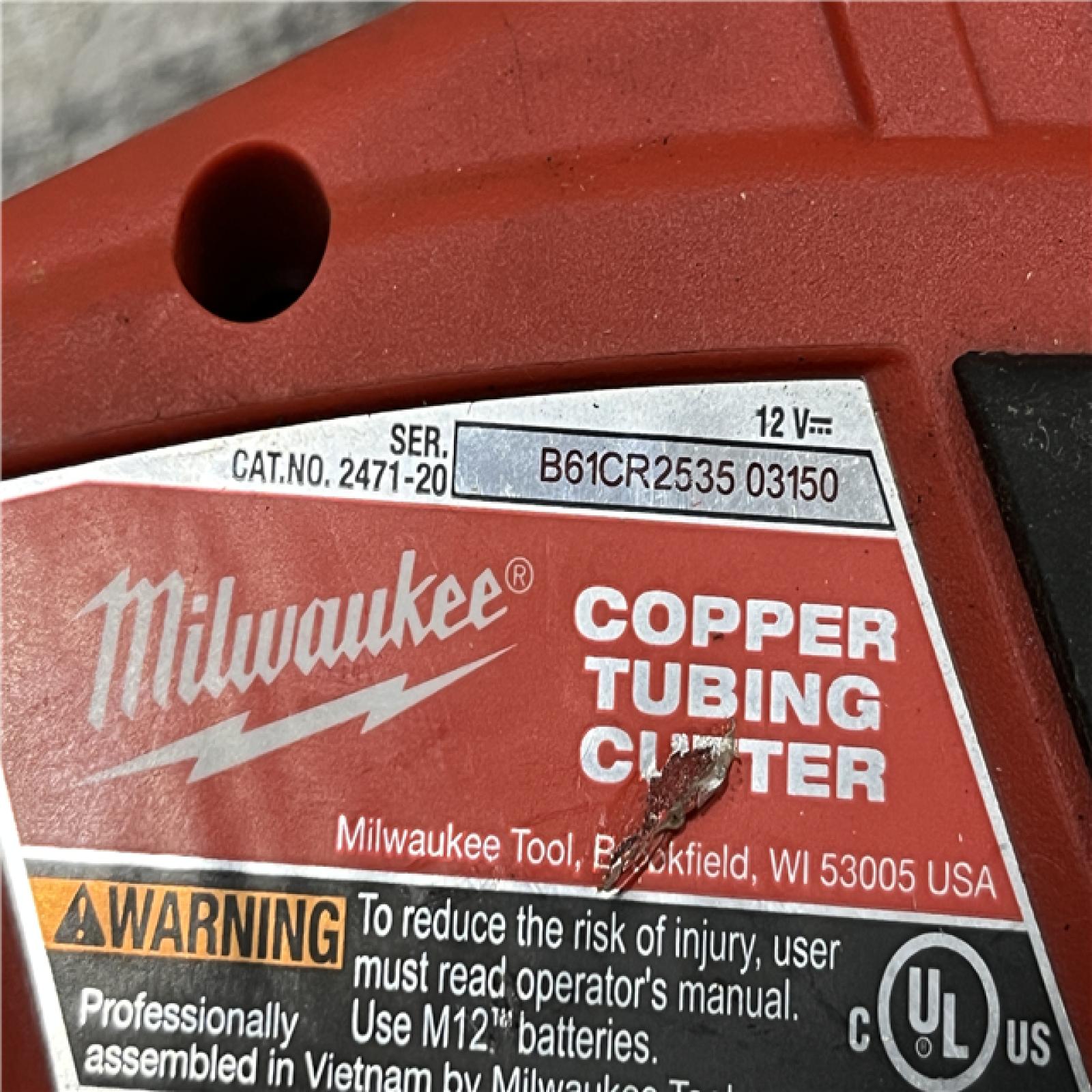 AS-IS Milwaukee 12V Lithium-Ion Cordless Copper Tubing Cutter (Tool-Only)