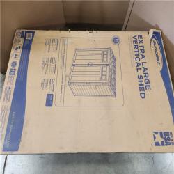 Phoenix NEW Suncast 5 ft. 10.5 in. W x 3 ft. 8.25 in. D x 6 ft. 5.5 in. H XL Plastic Resin Vertical Storage Shed in Peppercorn (Gray)