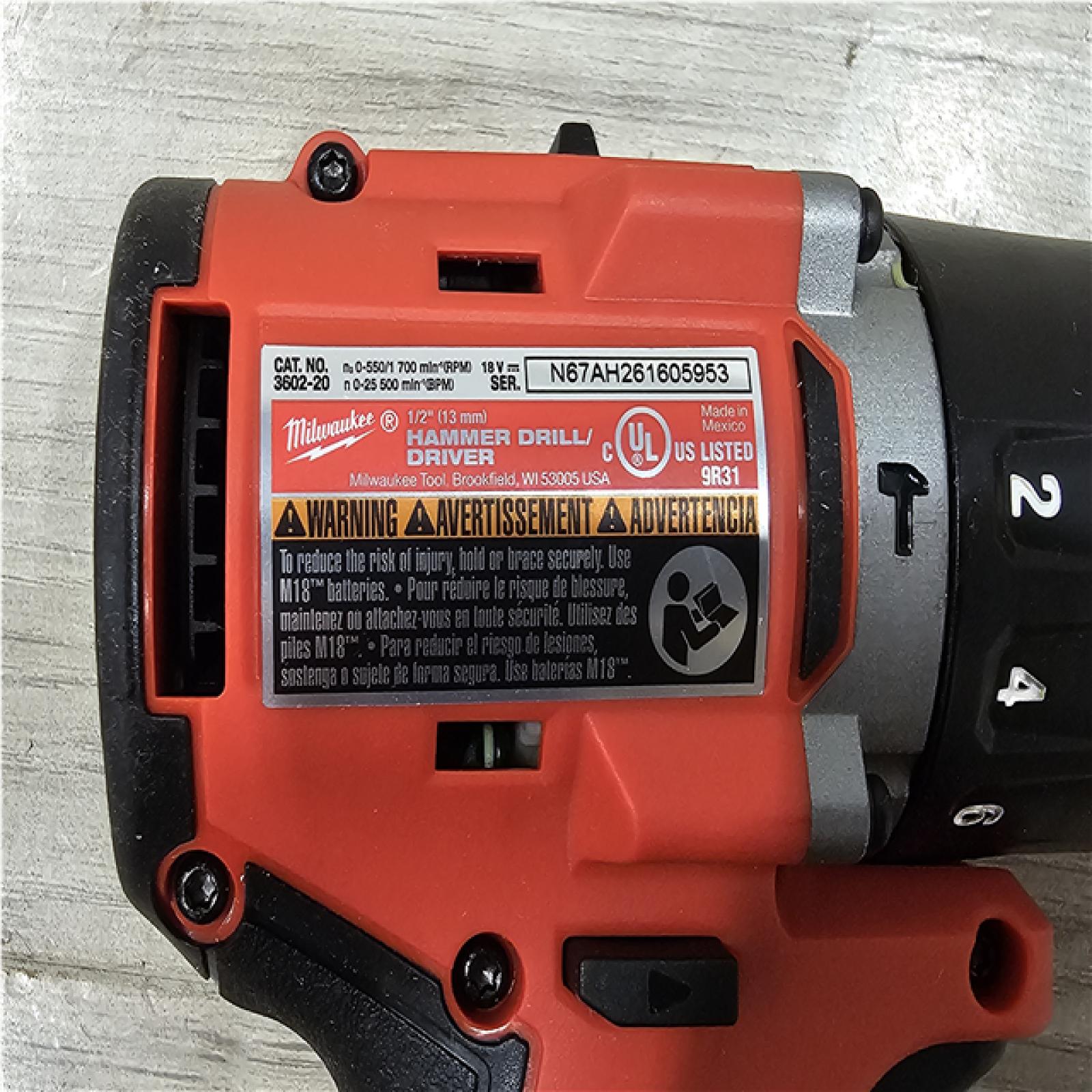 AS-IS Milwaukee 18V Lithium-Ion Brushless Cordless 1/2 in. Compact Hammer Drill/Driver Kit