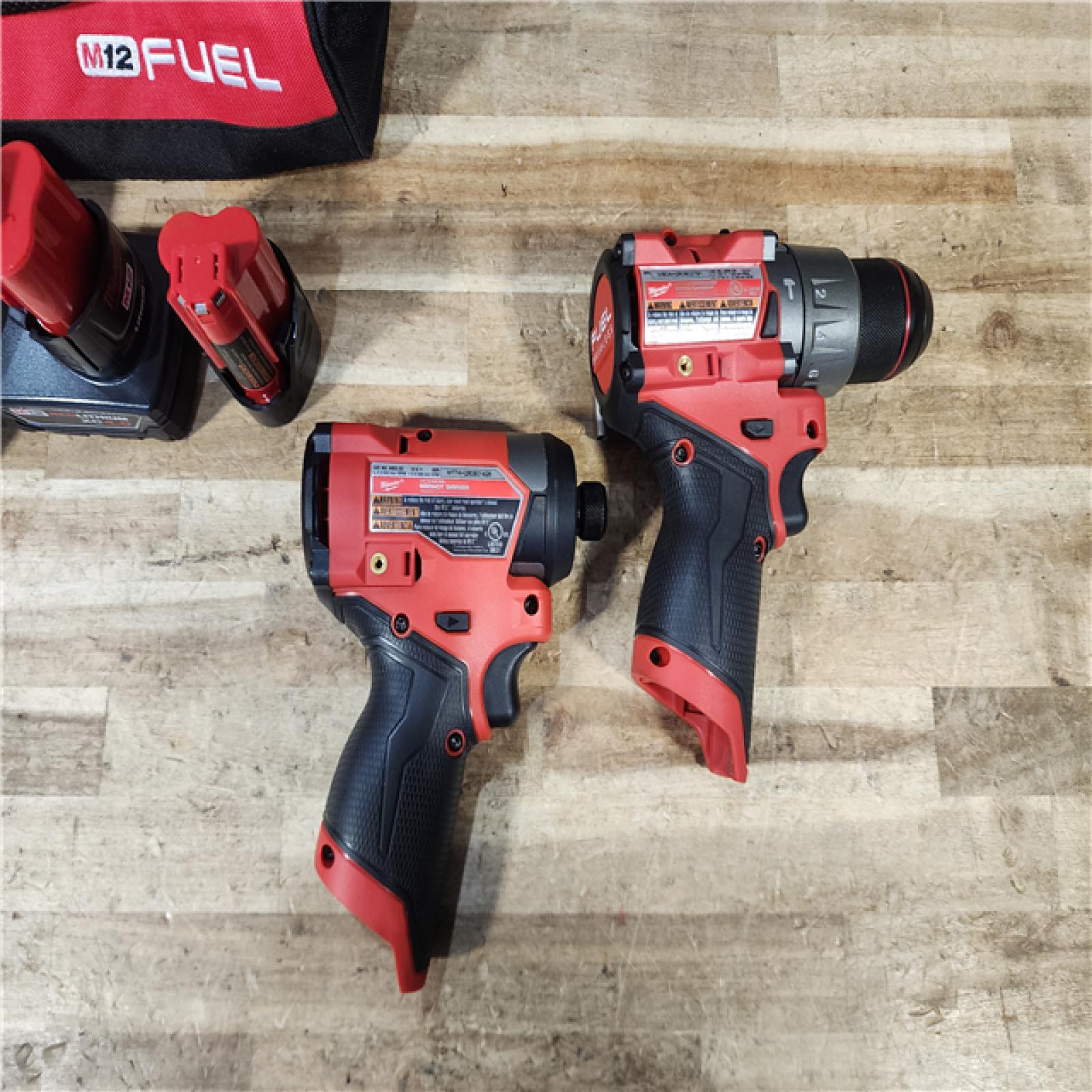 HOUSTON LOCATION - AS - IS Milwaukee FUEL 12-Volt Lithium-Ion Brushless Cordless Hammer Drill and Impact Driver Combo Kit