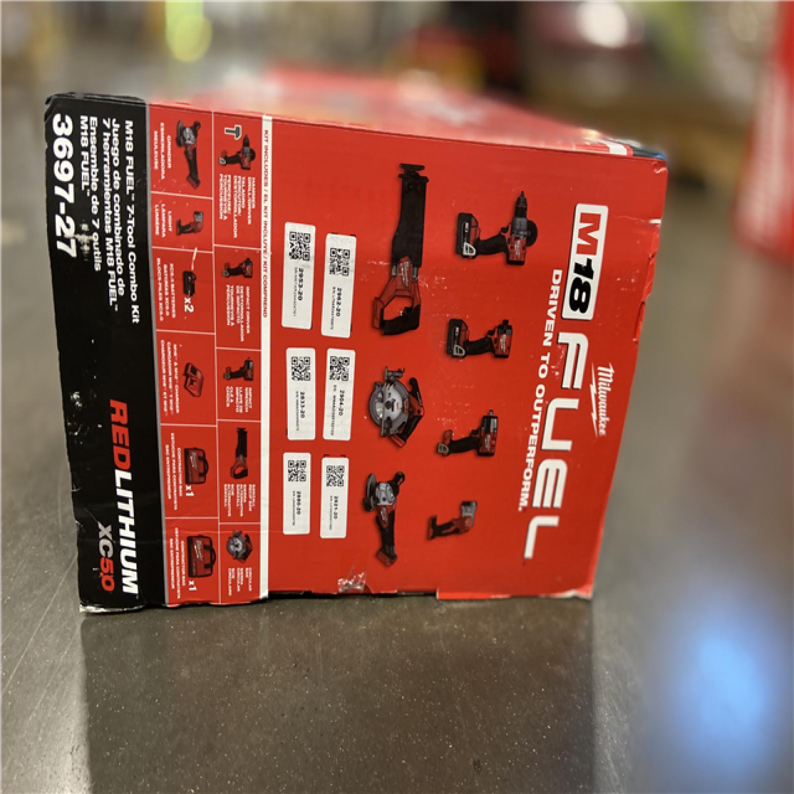 NEW! - Milwaukee M18 FUEL 18V Lithium-Ion Brushless Cordless Combo Kit with Two 5.0 Ah Batteries  1 Charger  2 Tool Bags (7-Tool)