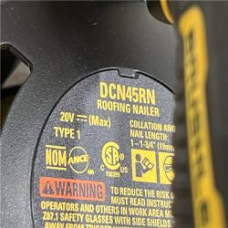 AS-IS DEWALT 20V MAX Lithium-Ion 15-Degree Electric Cordless Roofing Nailer Kit