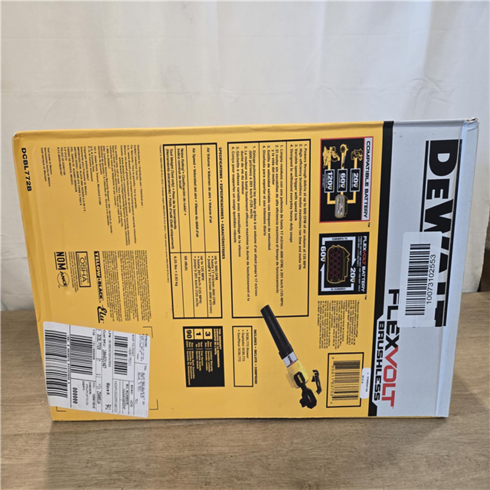 NEW!- DEWALT FLEXVOLT 60V MAX 125 MPH 600 CFM Cordless Blower (Tool Only)