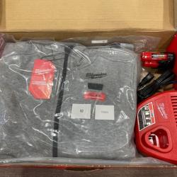 AS-IS Women's Medium M12 12-Volt Lithium-Ion Cordless Gray Heated Jacket Hoodie