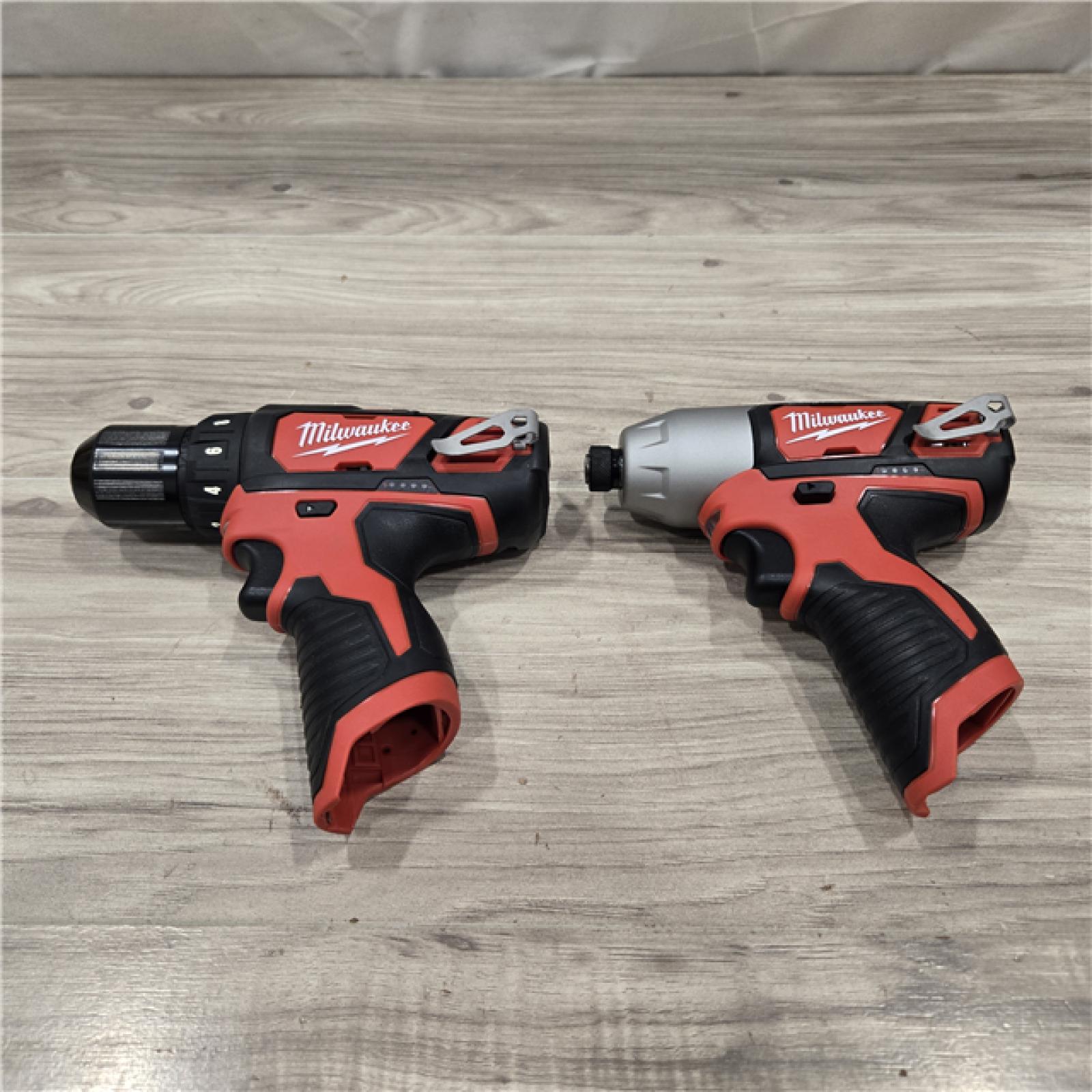 AS-IS Milwaukee 2494-22 M12 Cordless 3/8 Drill / Driver and 1/4 Hex Impact Driver Kit